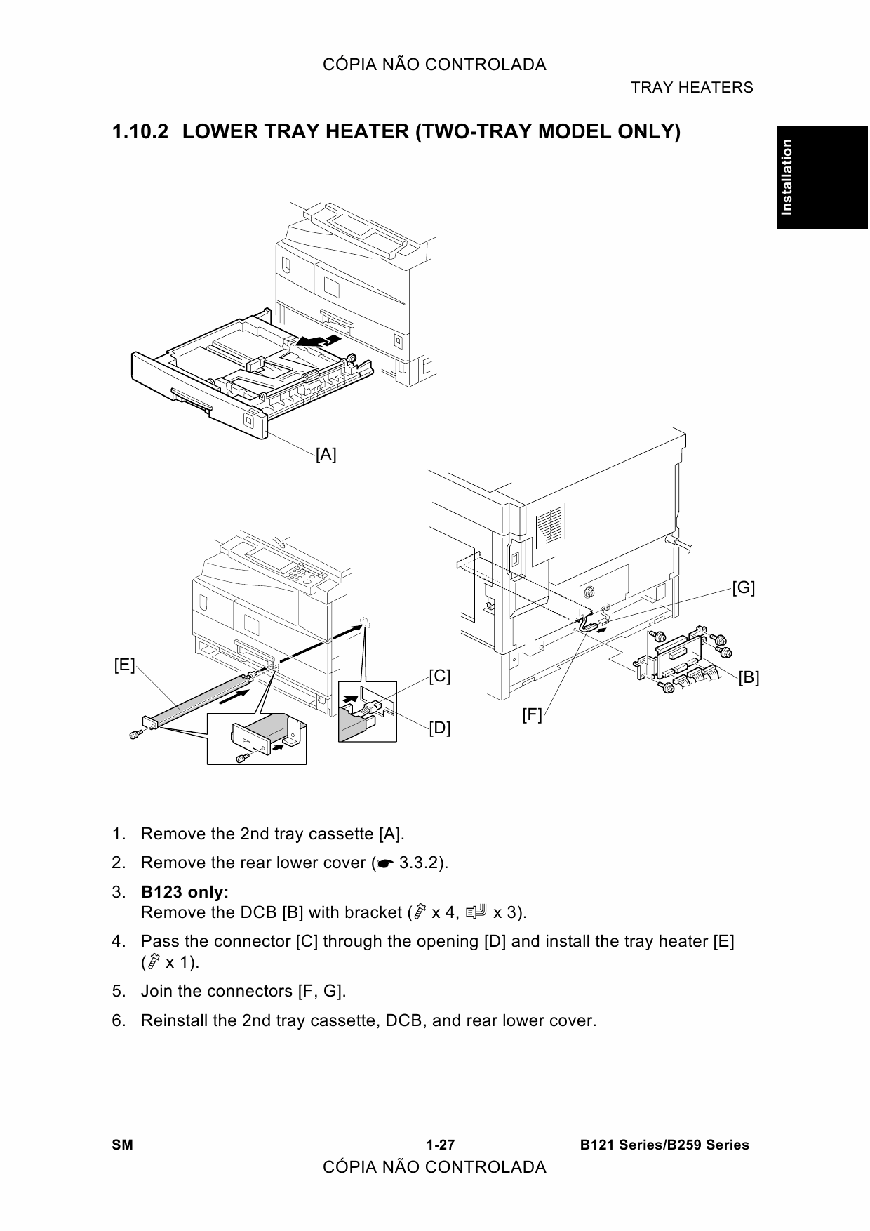 RICOH Aficio 2015 2016 2018 2018d 2020 2020D B121 B122 B123 B259 B260 B261 Service Manual-2